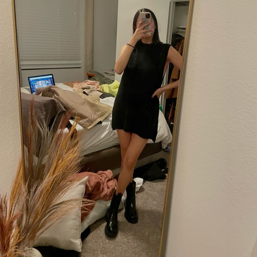 Black sweater dress